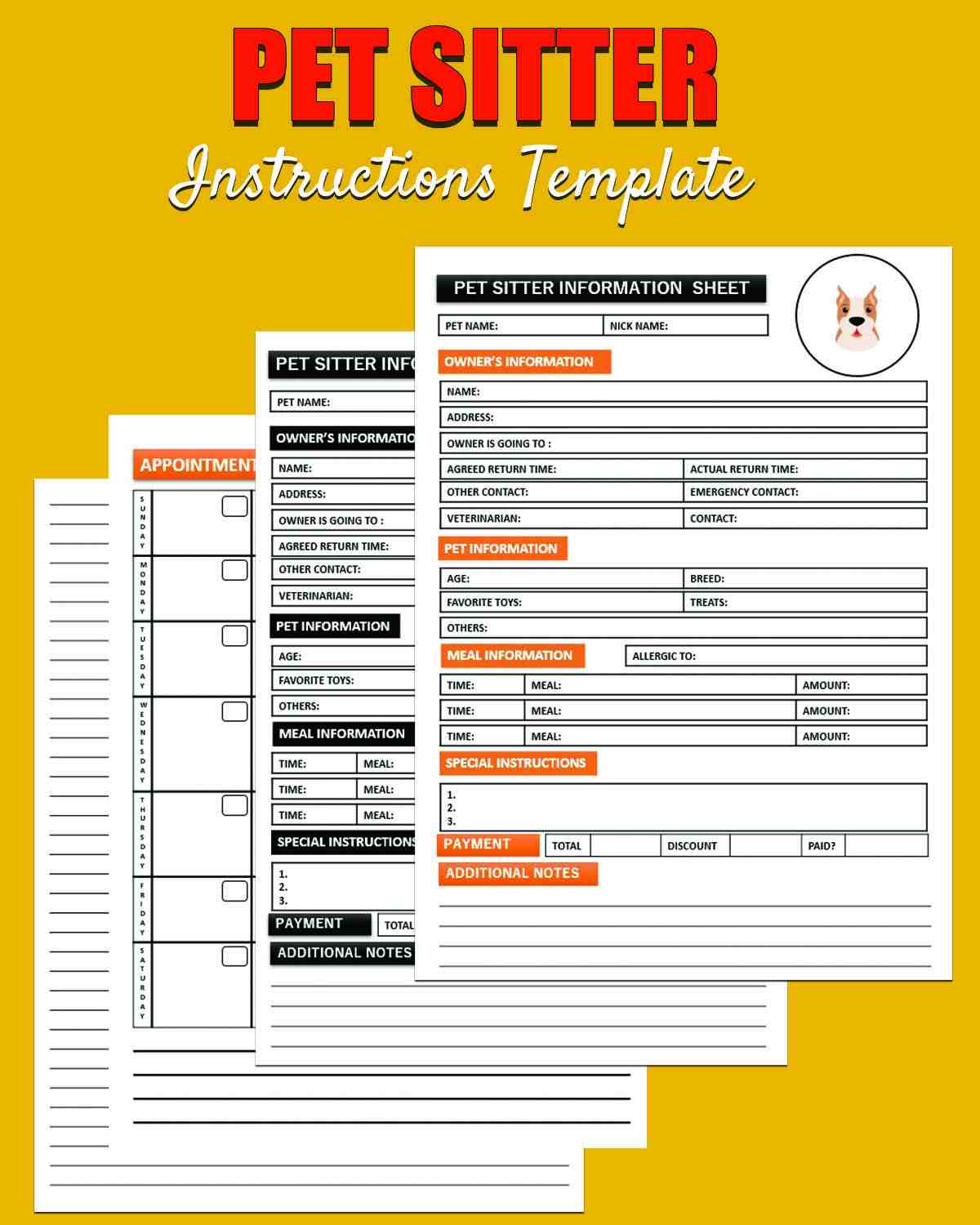 dog-sitter-information-and-instruction-template for Free Printable Pet Sitter Instructions Template Dog Sitter Information and Instruction Template for Free Printable Pet Sitter Instructions Template
