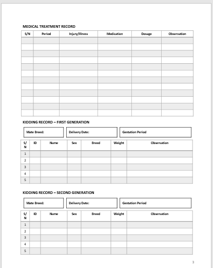 Pig Record Keeping Log Book