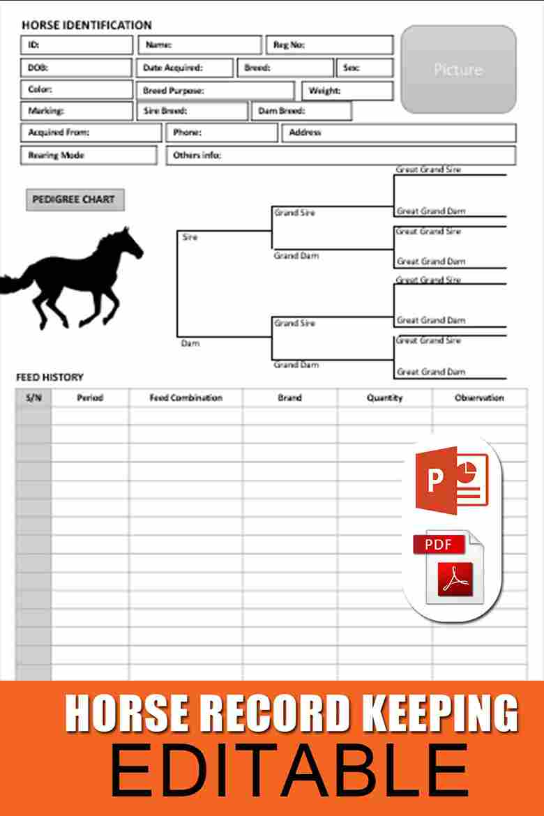 Printable Horse Record Keeping Template